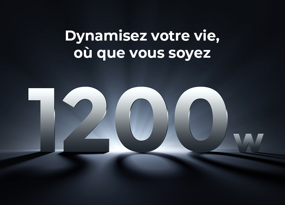 Centrale &eacute;lectrique portable FOSSiBOT F1200, capacit&eacute; de 1&nbsp;024 Wh, puissance nominale de 1&nbsp;200 W, 3 modes d'&eacute;clairage LED, 7 ports de sortie, protection BMS, commutation <&nbsp;10 ms, r&eacute;gulateur d'entr&eacute;e &agrave; 5 vitesses, batterie LiFePO4 de qualit&eacute; EV, plus de 4&nbsp;000 cycles
