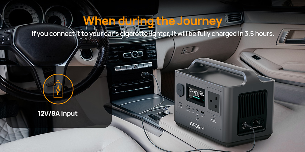 AFERIY P040 Portable Power Station, 400W 256Wh Outdoor Generator, 5 Outputs, 1.2H Full Charge, 3500+ Cycles LiFePO₄ Battery