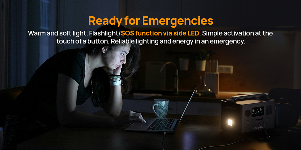 AFERIY P040 Portable Power Station, 400W 256Wh Outdoor Generator, 5 Outputs, 1.2H Full Charge, 3500+ Cycles LiFePO₄ Battery