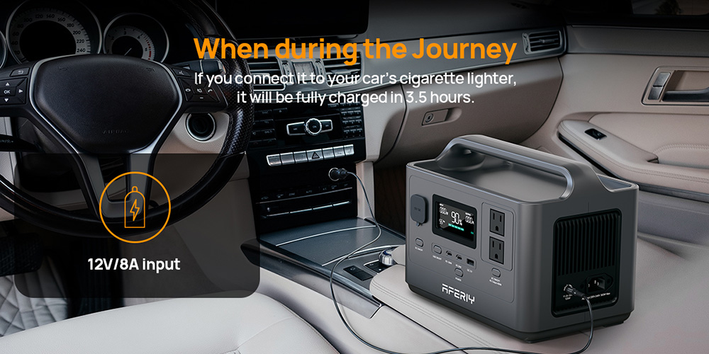 AFERIY P040 Portable Power Station, 400W 256Wh Outdoor Generator, 5 Outputs, 1.2H Full Charge, 3500+ Cycles LiFePO₄ Battery