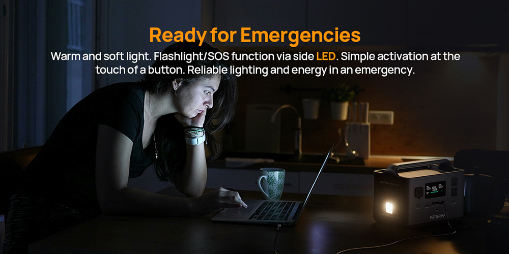 AFERIY P040 Portable Power Station, 400W 256Wh Outdoor Generator, 5 Outputs, 1.2H Full Charge, 3500+ Cycles LiFePO₄ Battery