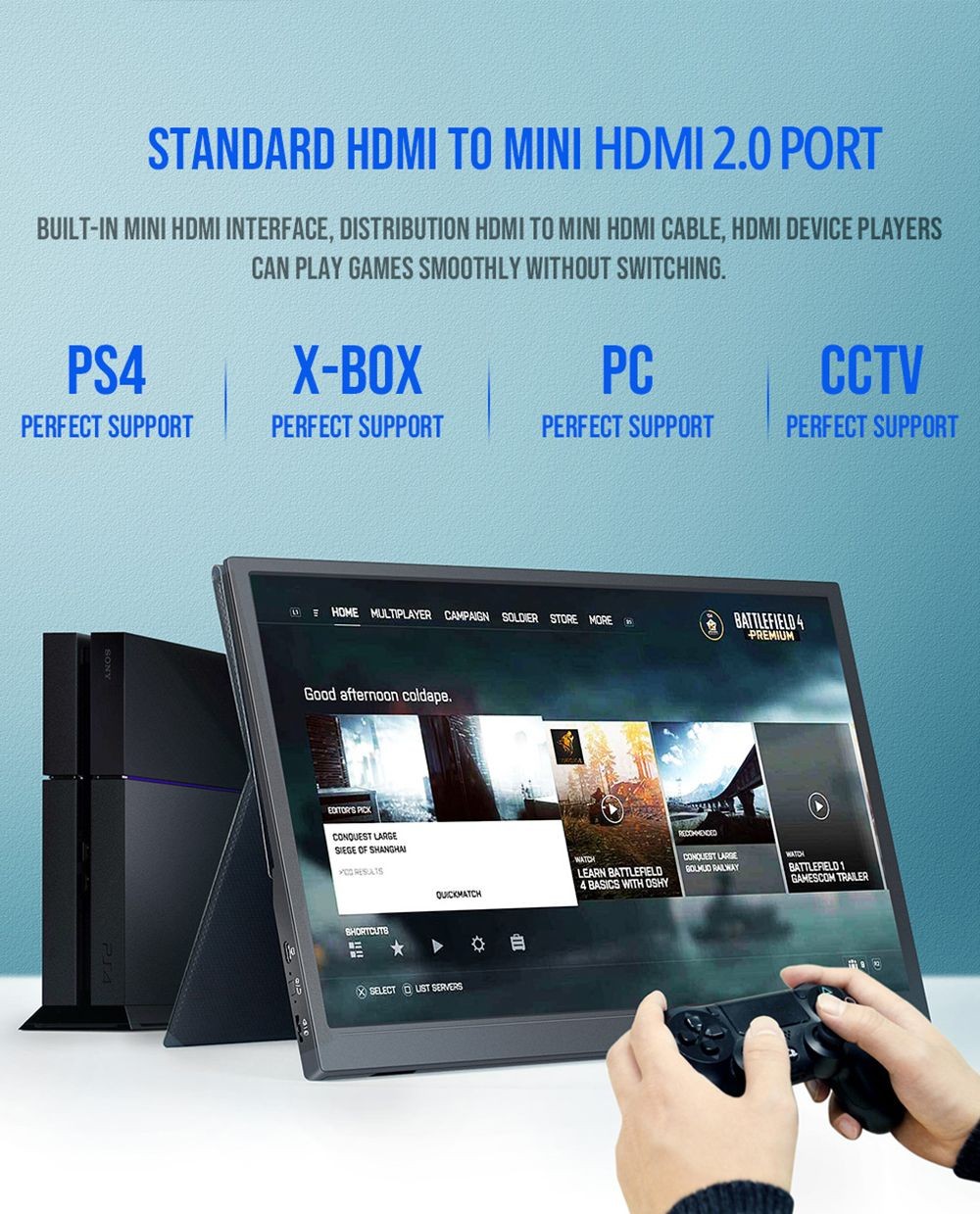 AOSIMAN 156FIT Portable Monitor, 15.6 inch Screen, 2.4G+5G Dual-band Wireless Touch 1080P Monitor