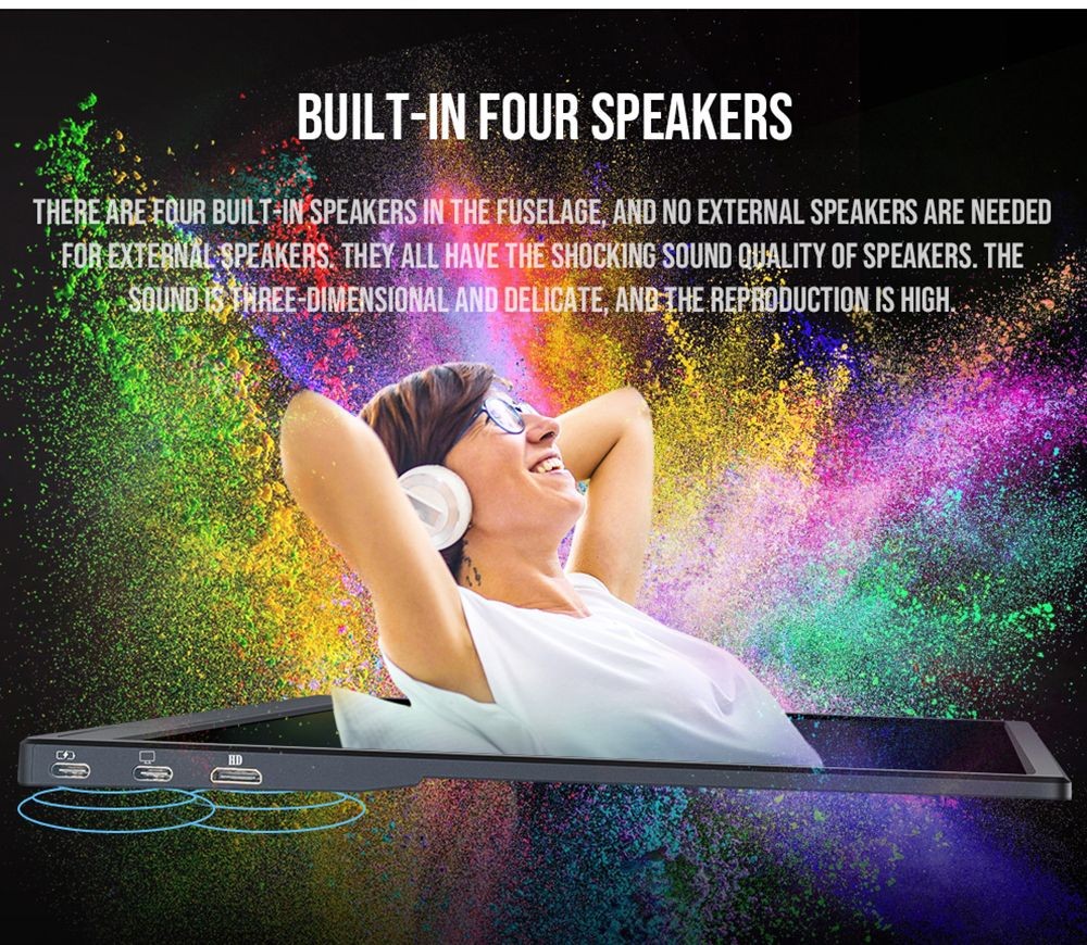 AOSIMAN 156FIT Portable Monitor, 15.6 inch Screen, 2.4G+5G Dual-band Wireless Touch 1080P Monitor