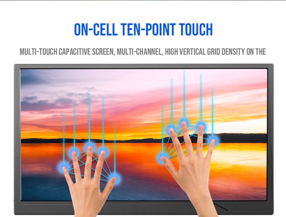 AOSIMAN 156FIT Portable Monitor, 15.6 inch Screen, 2.4G+5G Dual-band Wireless Touch 1080P Monitor