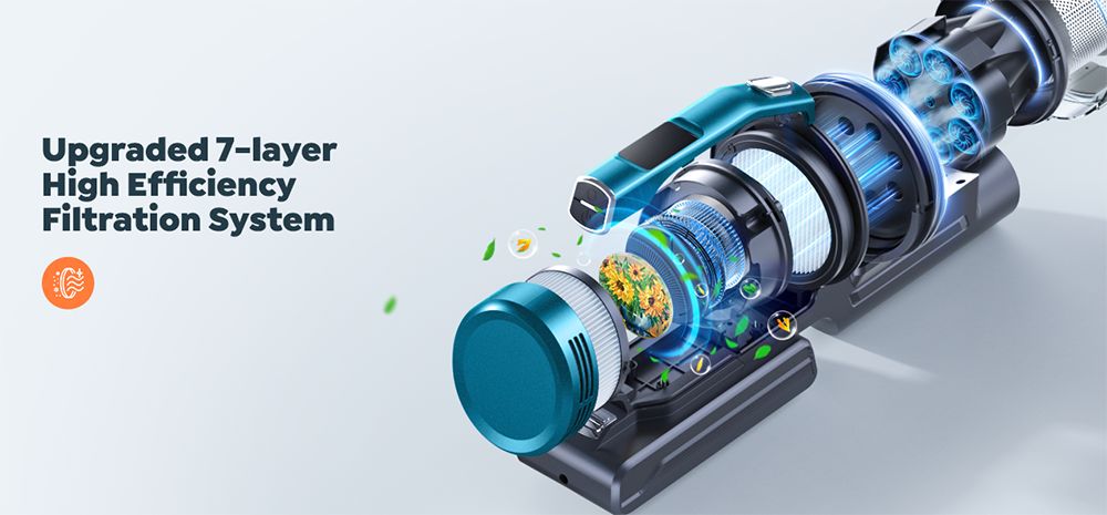 Buture VC60 Cordless Vacuum Cleaner, 450W 38kPa Powerful Suction, 55min Runtime, Home Floor Carpet Car Cleaning