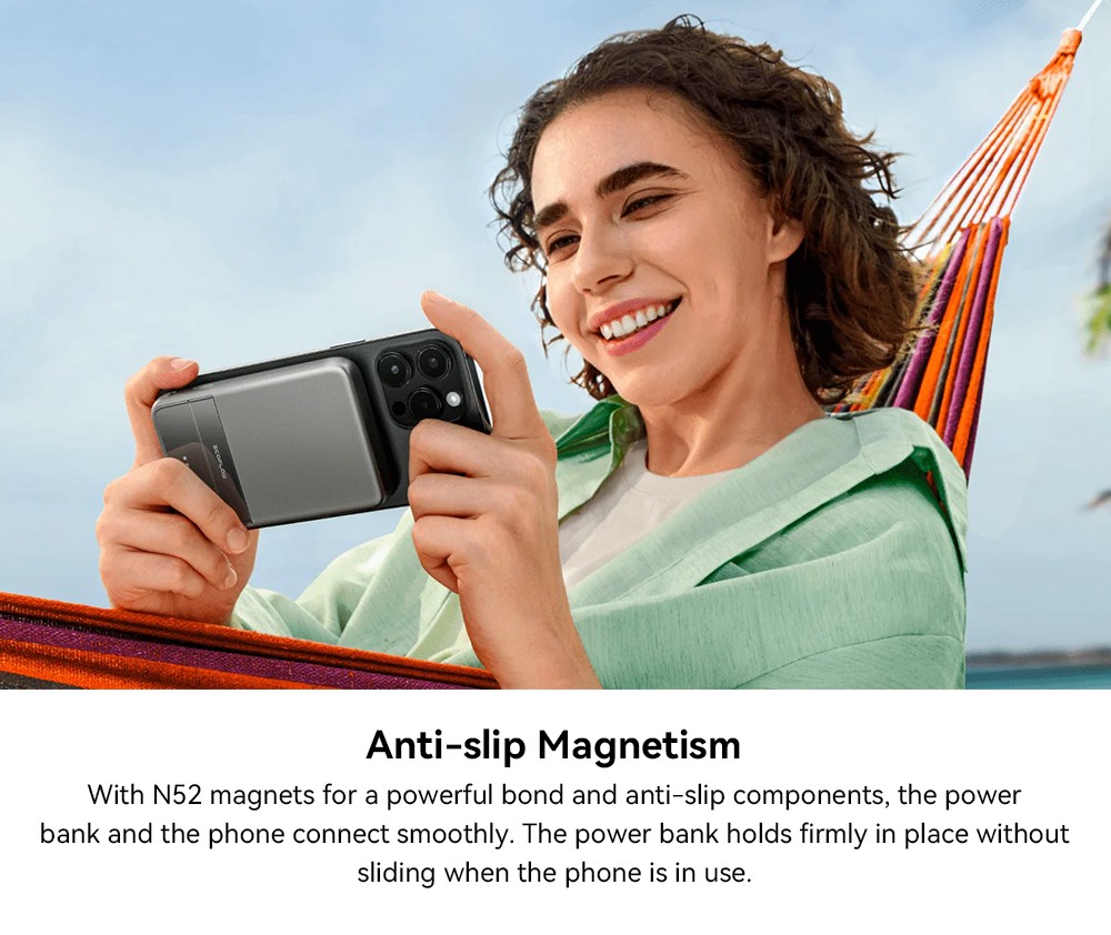 EcoFlow RAPID 10000mAh Magnetic Power Bank (without Charger), 65W Fast Charging, 15W Wireless Charging, Smart Digital Display, Built-in Stand, App Control