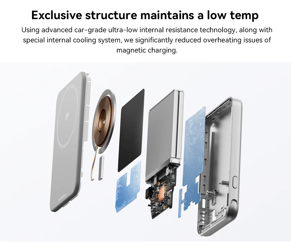 EcoFlow RAPID 10000mAh Magnetic Power Bank (without Charger), 65W Fast Charging, 15W Wireless Charging, Smart Digital Display, Built-in Stand, App Control