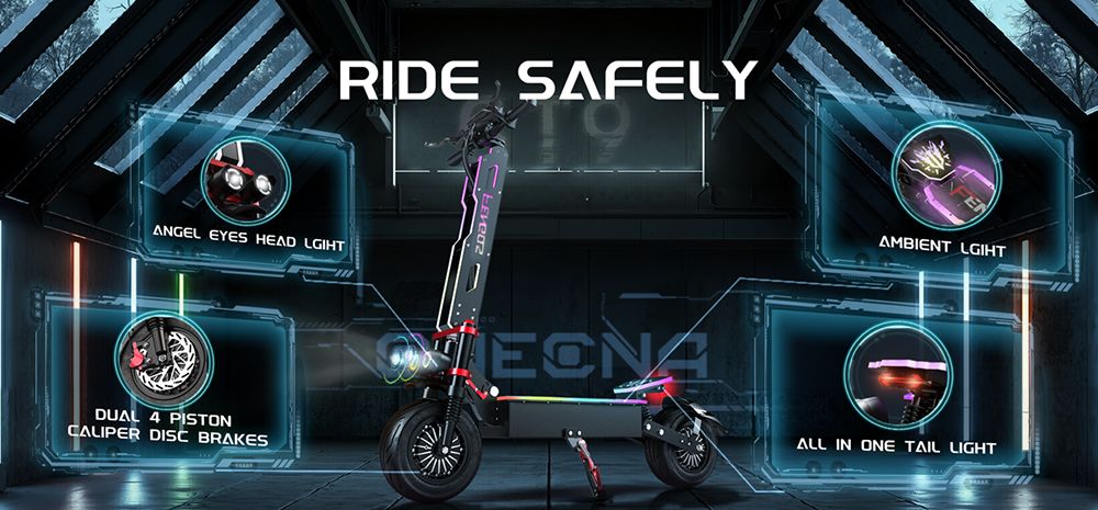 FENGQS GT9 Electric Scooter, 3500W*2 motor, 60V 38Ah batéria, 12 palcové pneumatiky, max. rýchlosť 80 km/h, dojazd 96 km, kotúčové brzdy, dvojitý systém odpruženia, inteligentný displej