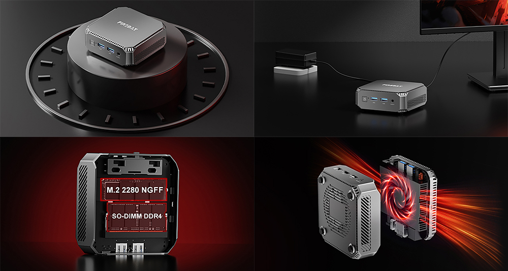 FIREBAT T2 Mini PC, Intel N150 4 jadrá max. 3,6 GHz, 16 GB RAM 512 GB SSD, DP + HDMI 4K Dual Screen Display, WiFi 5 Bluetooth 4.2, 2*USB3.2, 2*USB2.0, 1*LAN, 1*Audio