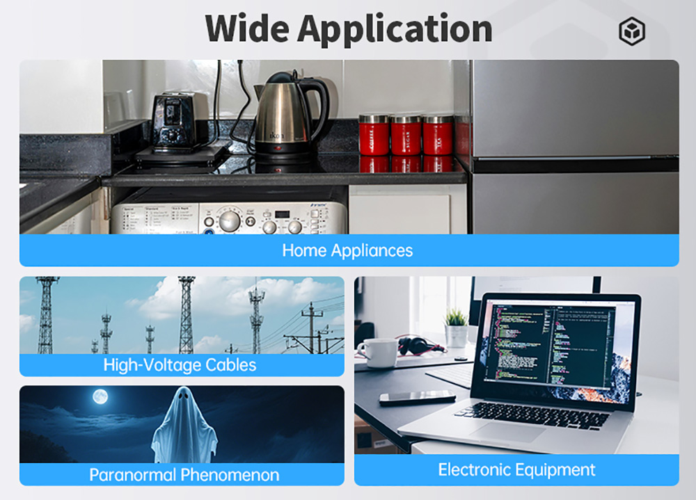 FNIRSI ERD-10 EMF Meter, 4-in-1 Electromagnetic Field Detector with Curve Mode, RF & Radiation Tester for Home, Office, Ghost Hunting