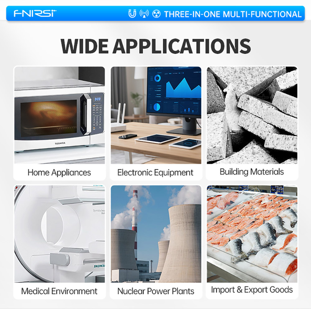 FNIRSI GC-03 Multifunctional Radiation Detector, 3-in-1 E-field/Magnetic/Nuclear Detection with High-Precision GM Tube, White