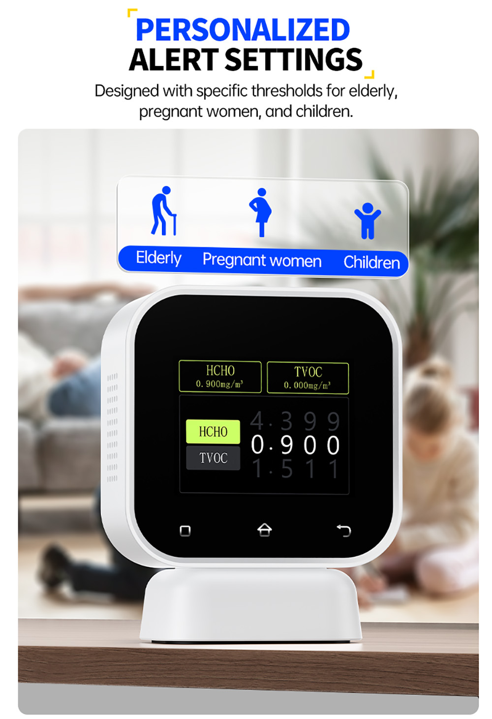 FNIRSI SFD02 4-in-1 Air Quality Monitor, Formaldehyde Detector, HCHO TVOC Temp Tester