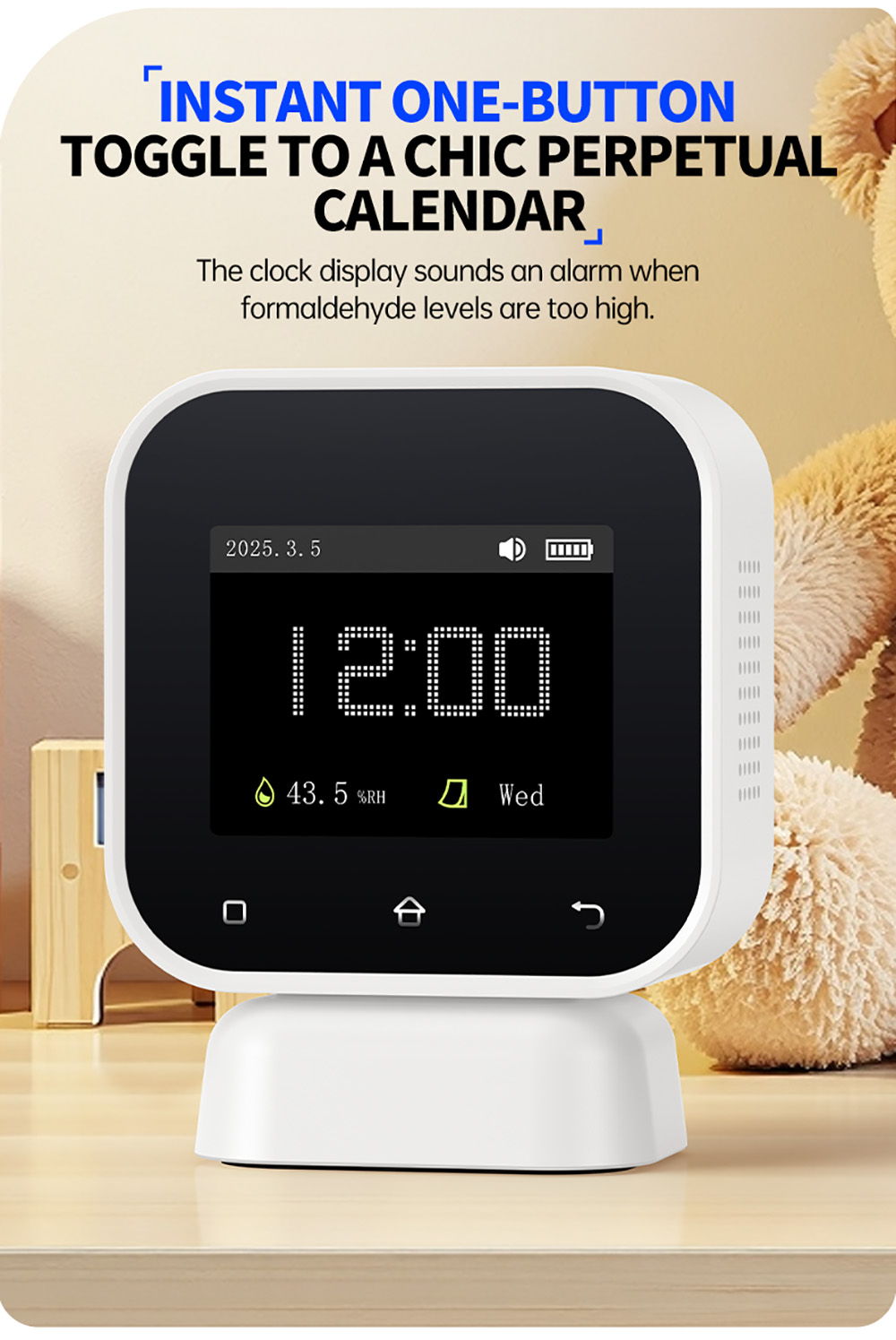 FNIRSI SFD02 4-in-1 Air Quality Monitor, Formaldehyde Detector, HCHO TVOC Temp Tester