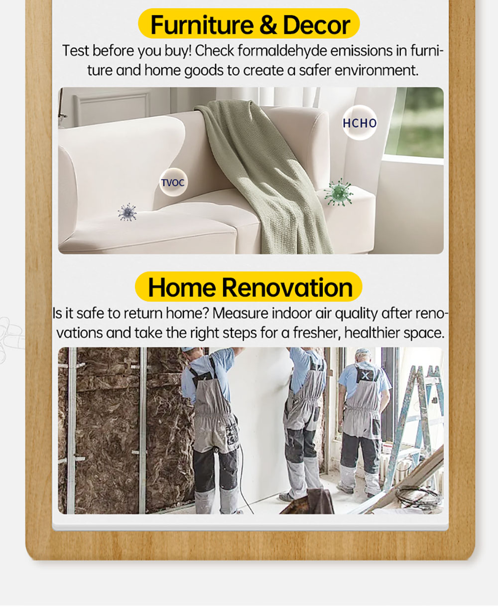 FNIRSI SFD02 4-in-1 Air Quality Monitor, Formaldehyde Detector, HCHO TVOC Temp Tester