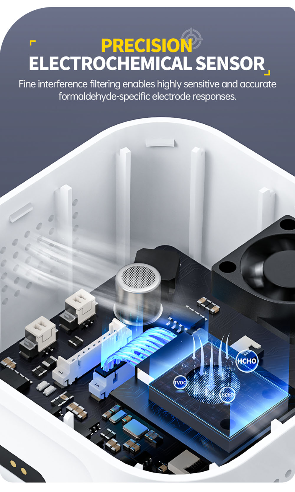 FNIRSI SFD02 4-in-1 Air Quality Monitor, Formaldehyde Detector, HCHO TVOC Temp Tester