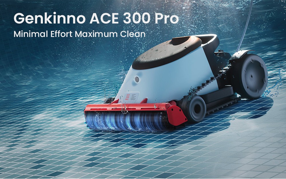 Genkinno ACE 300 Pro Akku-Poolroboter, 30 Min. Reinigung, Smart App, Selbstparken, W&auml;nde/Boden, f&uuml;r alle Pools