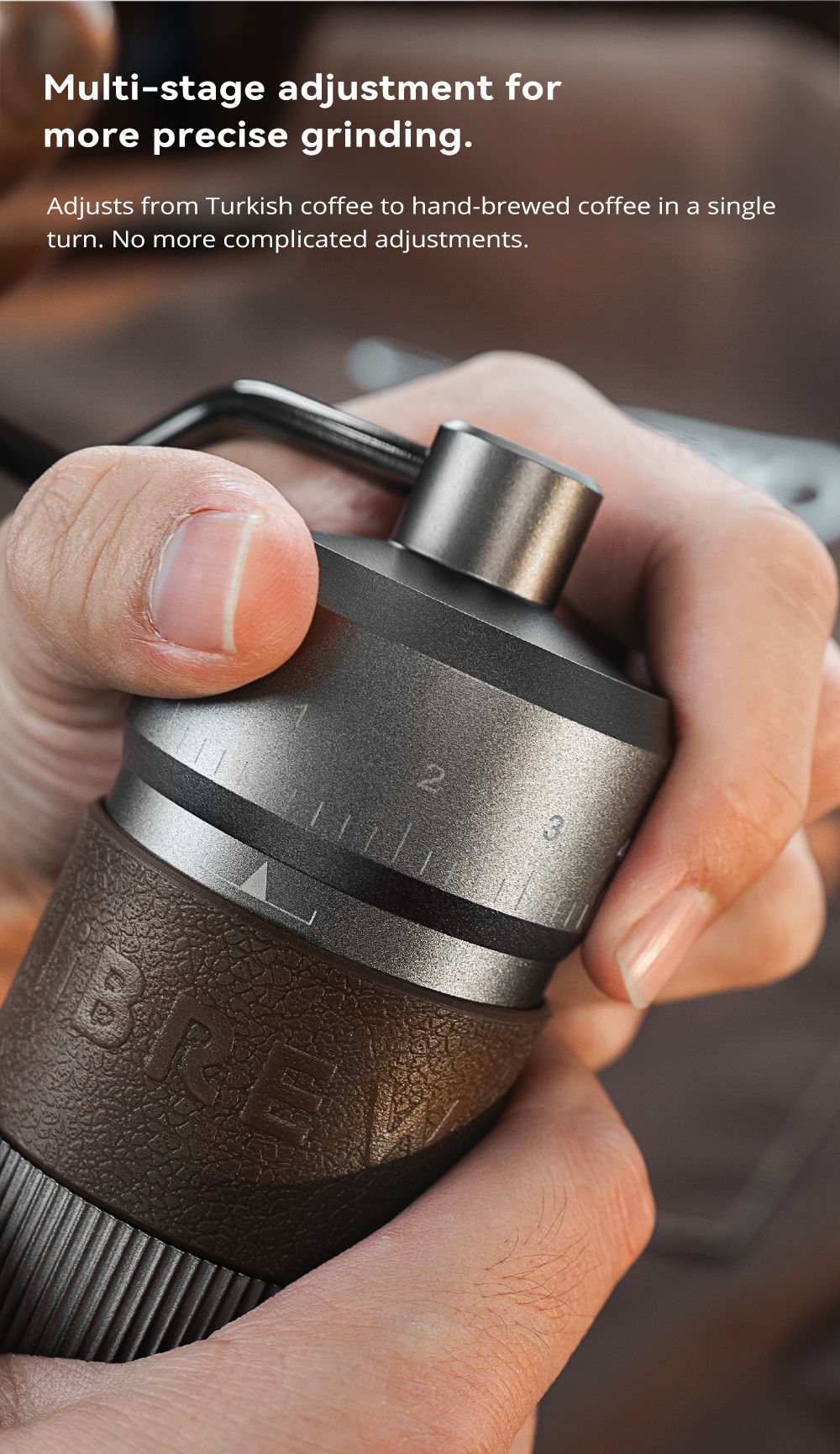 HIBREW G4B Manuálny mlynček na kávu, nastaviteľné nastavenie mletia, pre domácnosť, kanceláriu a vonkajšie použitie