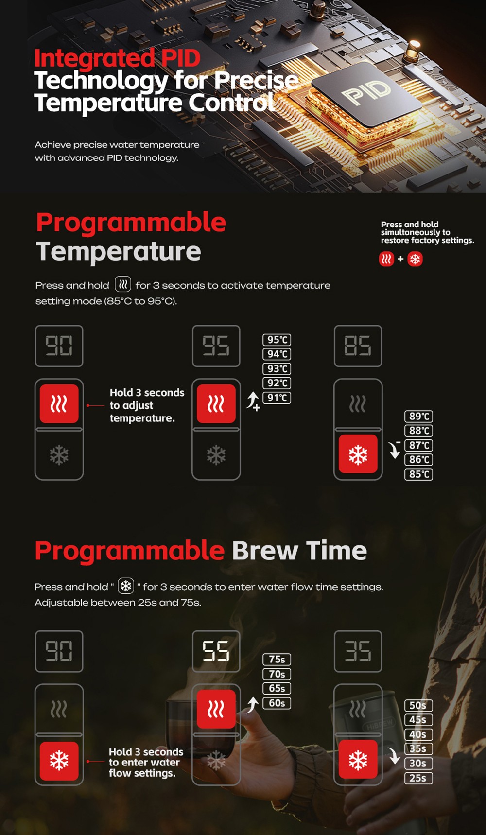 HIBREW H4C Prenosný espresso kávovar, ručný manuálny kávovar na kempovanie, cestovanie a domáce použitie, zelený - Explorer