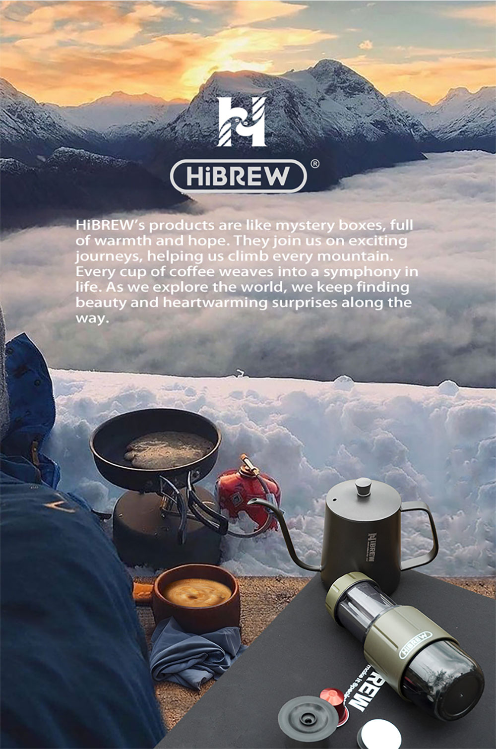 HiBREW H4D 2-in-1 Portable Espresso Maker, Manual Hand Press for Coffee Capsules &; Grounds, Hot/Cold Coffee Machine for Travel & Home Use