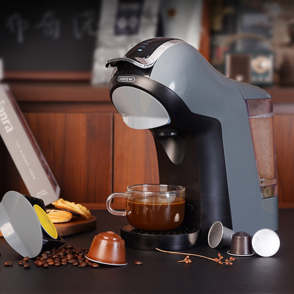 HiBREW H17 4-in-1-Kapselkaffeemaschine, Kalt- und Hei&szlig;br&uuml;hen, 20-Bar-Extraktion, 7 Wasserstufen, Touch-Steuerung