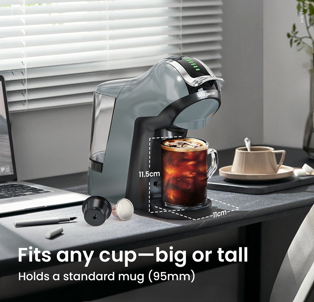 HiBREW H17 4-in-1-Kapselkaffeemaschine, Kalt- und Hei&szlig;br&uuml;hen, 20-Bar-Extraktion, 7 Wasserstufen, Touch-Steuerung