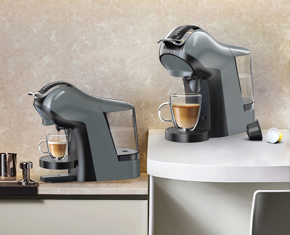 HiBREW H17 4-in-1-Kapselkaffeemaschine, Kalt- und Hei&szlig;br&uuml;hen, 20-Bar-Extraktion, 7 Wasserstufen, Touch-Steuerung