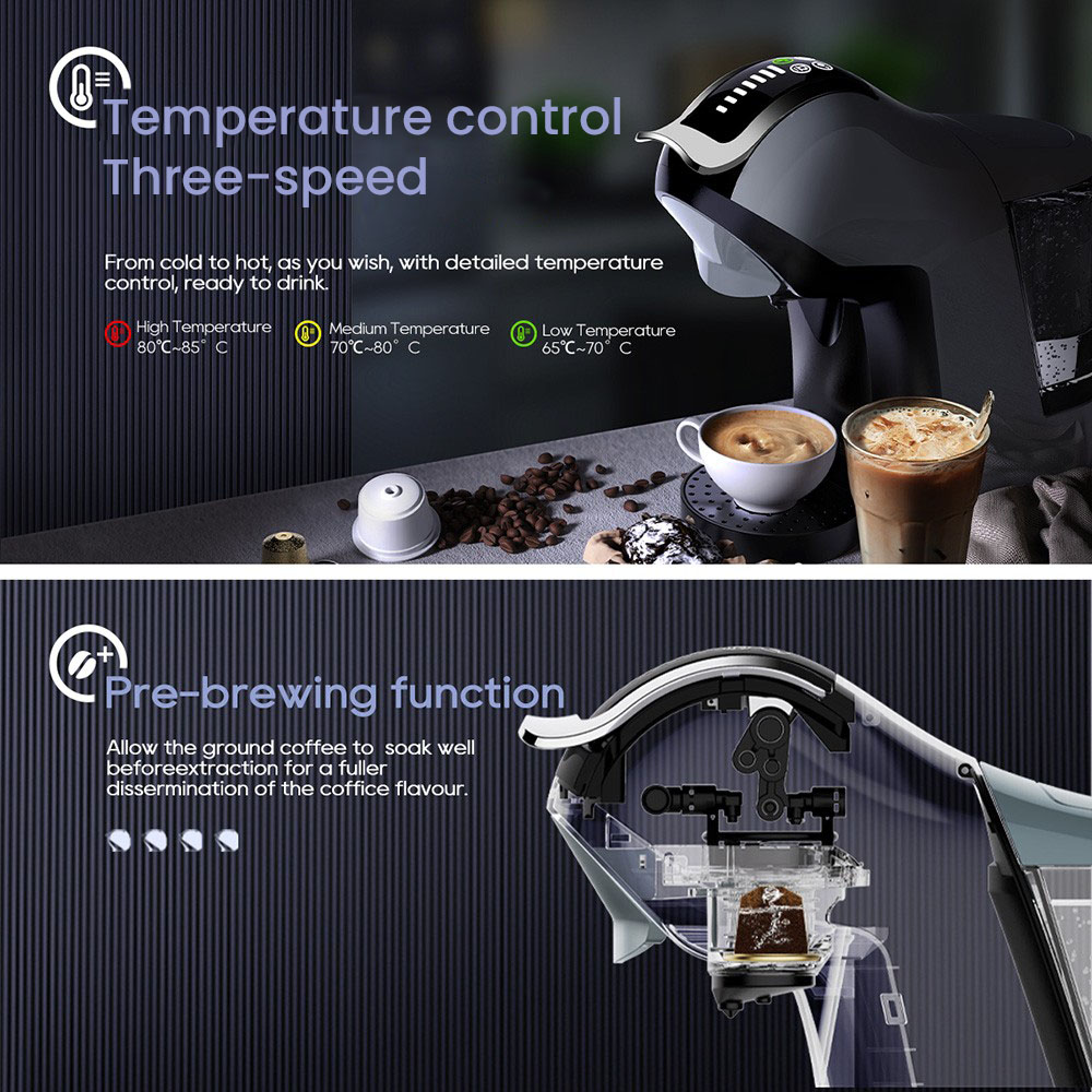 HiBREW H17 4-in-1-Kapselkaffeemaschine, Kalt- und Hei&szlig;br&uuml;hen, 20-Bar-Extraktion, 7 Wasserstufen, Touch-Steuerung