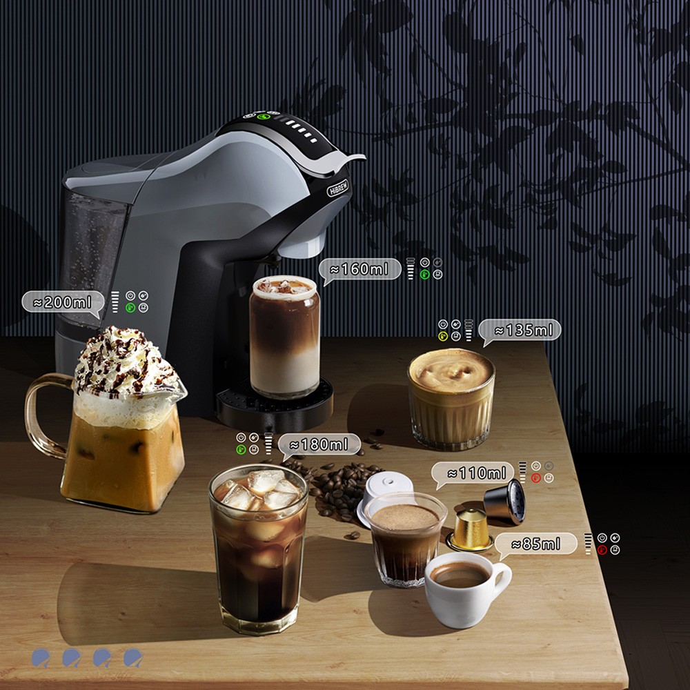 HiBREW H17 4-in-1-Kapselkaffeemaschine, Kalt- und Hei&szlig;br&uuml;hen, 20-Bar-Extraktion, 7 Wasserstufen, Touch-Steuerung