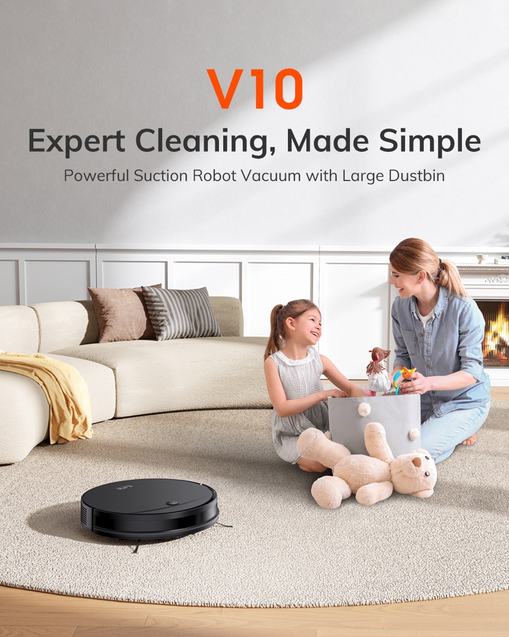 ILIFE V10 Robotický vysávač, 5000Pa sanie, 120min prevádzkový čas, gyro navigácia, samonabíjanie, 2.4G WiFi, aplikácia, Alexa a diaľkové ovládanie