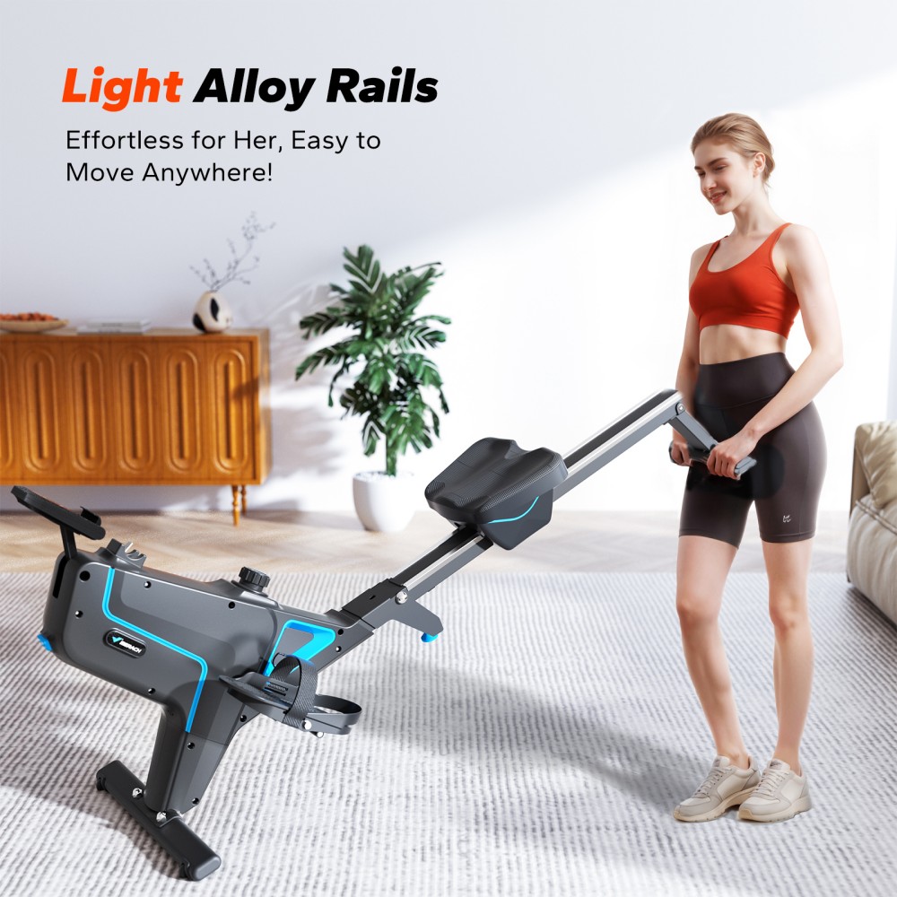 MERACH R05 Magnetic Rowing Machine, Foldable, 16 Resistance Levels, 350lbs Weight Capacity, Bluetooth & App