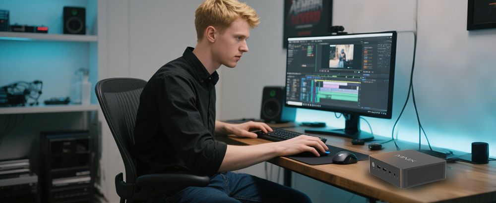 MINIX NGC NR774 Mini PC,  AMD Ryzen 7 8745HS 8 Cores Max 4.9GHz, 32GB RAM 1TB SSD, 2*USB-C + HDMI + DP Quad Screen Display, WiFi 6E Bluetooth 5.2, 2*USB3.2, 2*2.5G RJ45, 1*Audio