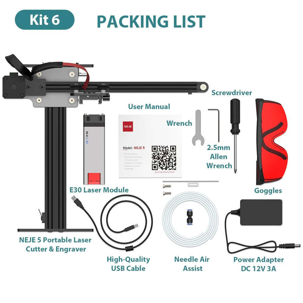 NEJE 5 7W Graveur laser, module laser E30, 170 x 180mm