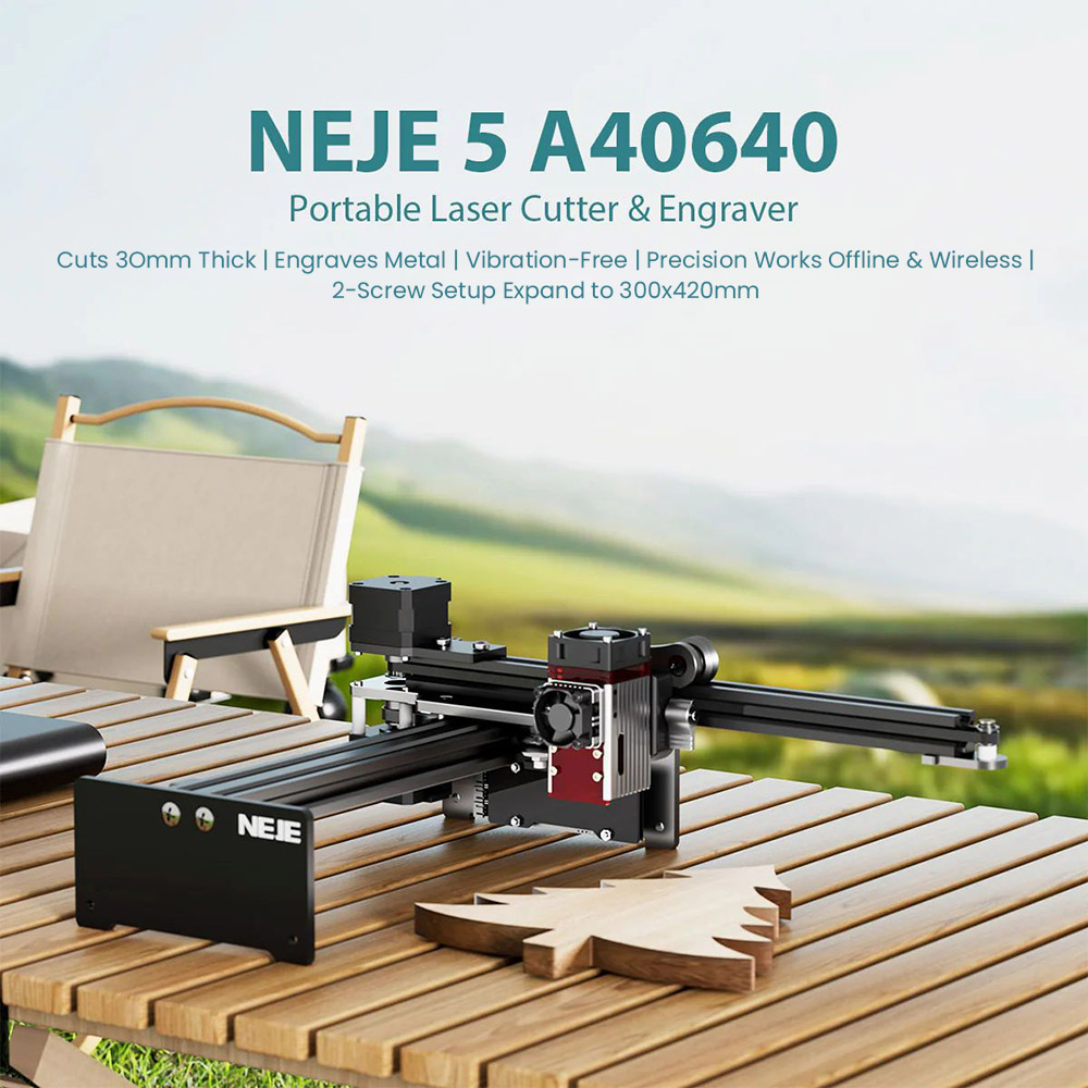 NEJE 5 A40640 10W laserový gravírovací a rezací stroj, rýchlosť 300 mm/s, 170*180 mm