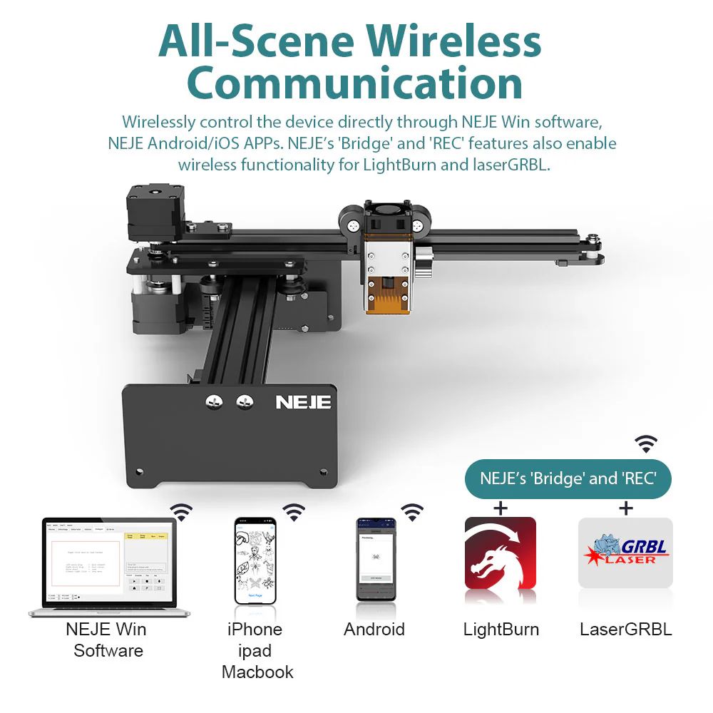 NEJE 5 A40640 10W Laser Engraver and Cutter, 300mm/s Speed, 170*180mm