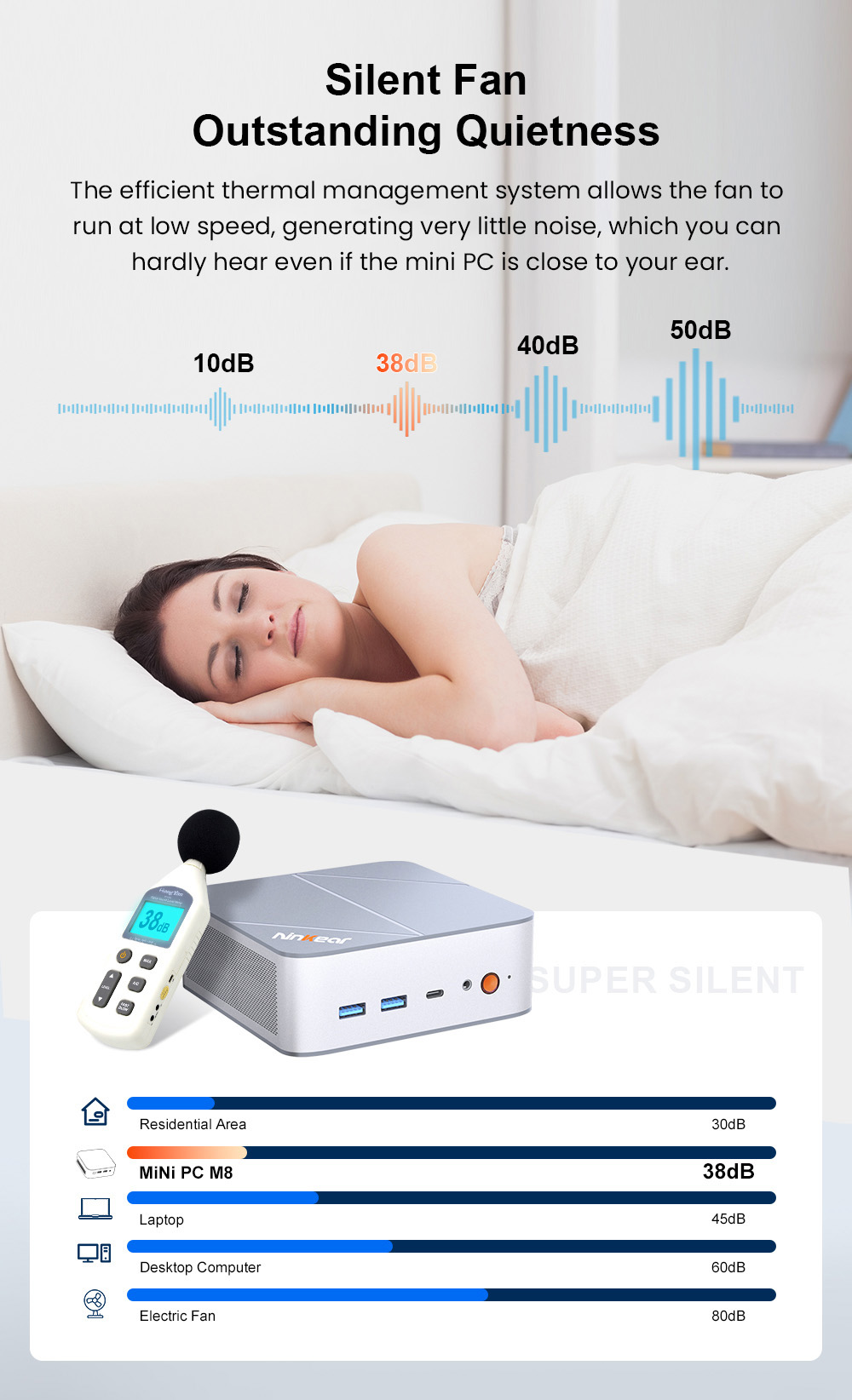 Ninkear M8 Mini PC, AMD Ryzen 7 8745HS 8 magos, max. 4,9 GHz, 32 GB DDR5 RAM, 1 TB SSD, DP (8K) + HDMI (4K) + Type-C (4K) h&aacute;romkijelzős, WiFi 6, Bluetooth 5.2, 3*USB3.2, 1*USB2.0, 2*2.5G RJ45, 1*Fejhallgat&oacute; csatlakoz&oacute;