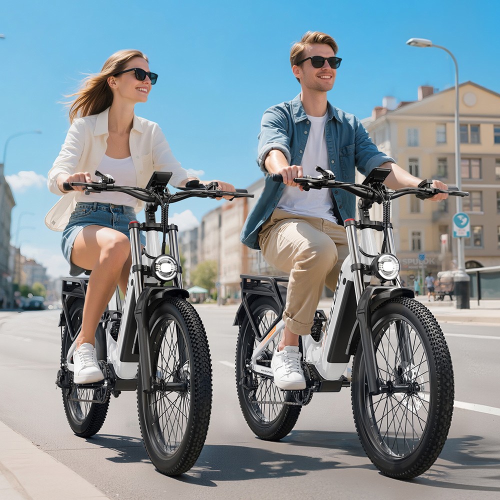 Elektrobicykel PULUMA PE97, 500W motor, 48V 20Ah batéria, 26-palcové pneumatiky, max. rýchlosť 40 km/h, dojazd 150 km, hydraulické olejové brzdy, uzamykateľný tlmič, 7-rýchlostný prevod Shimano, LCD displej