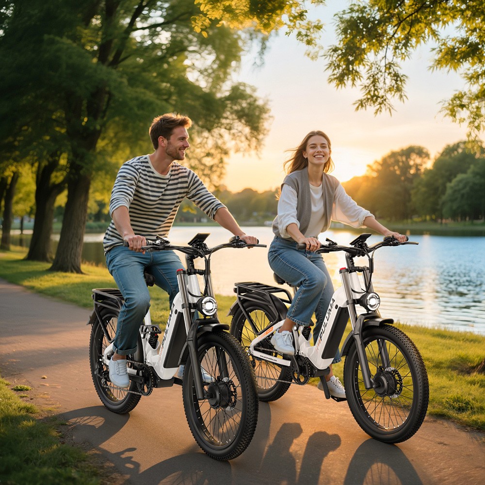 PULUMA PE97 Pro Electric Bike, 500W*2 motor, 48V 20Ah batéria, 26 palcové pneumatiky, max. rýchlosť 40km/h, dojazd 150km, hydraulické olejové brzdy, uzamykateľný tlmič, Shimano 7 rýchlostí, LCD displej