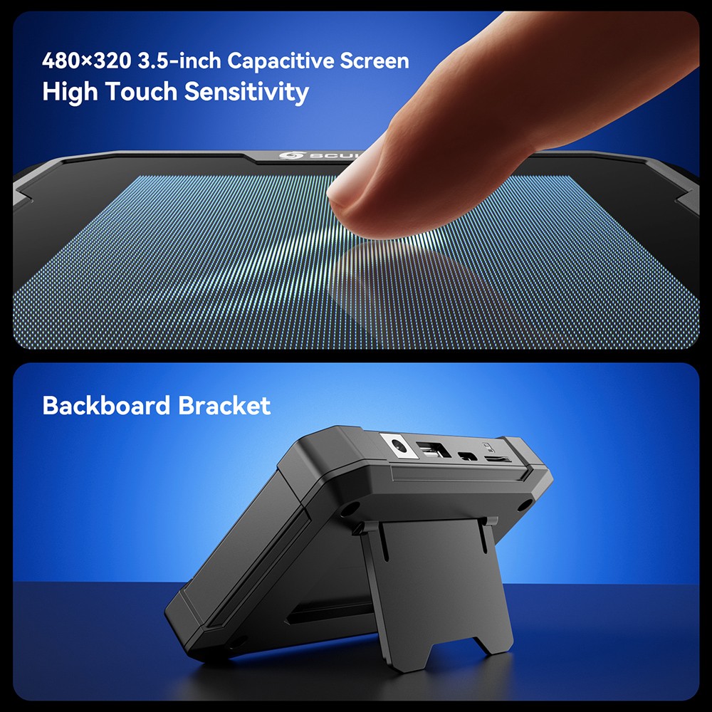 SCULPFUN TS1 3.5-inch Touch Screen, 480x320P, WiFi Connection, with SD Card/ Type-C/ USB/ Power Input Ports, Support English/ German/ French/ Italian/ Spanish/ Polish Languages, for All SCULPFUN, ATOMSTACK S20 PRO/ A5 PRO+/ X70 MAX, IKIER K1 Ultra