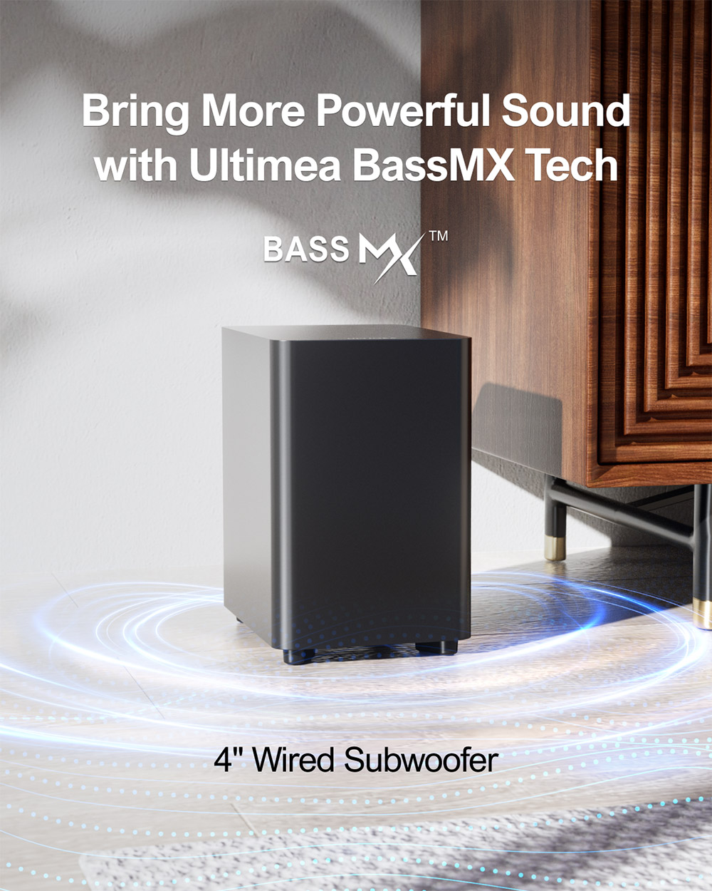 Ultimea Aura A30 5.1 Soundbar + 1 * Pair Steady 310 Speaker Stands, ovládanie aplikácie, 10 pásiem nastavenia ekvalizéra, 121 prednastavených matíc EQ