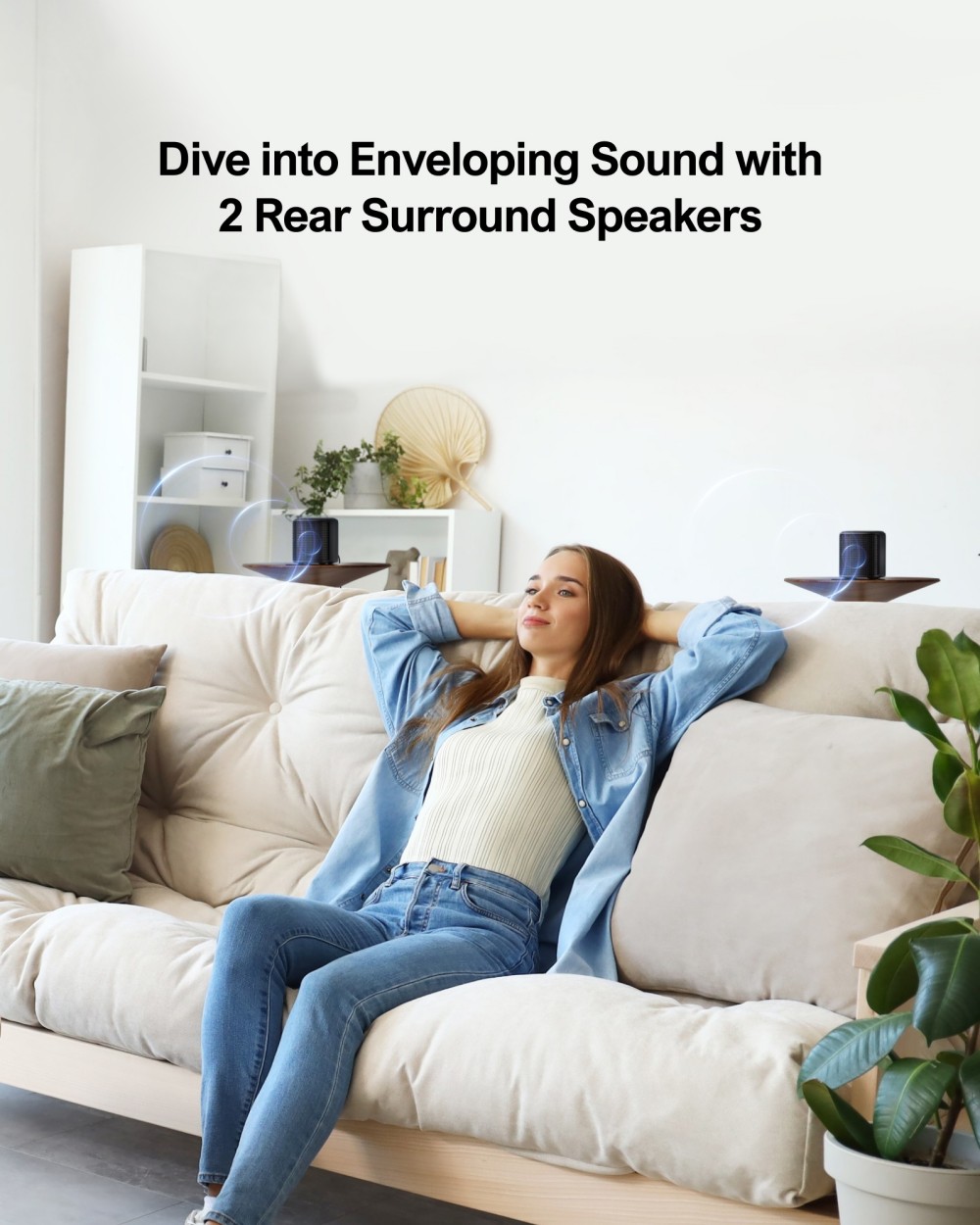 Ultimea Aura A50 Pro 5.1 Soundbar + 1 * Pair Steady 310 Speaker Stands, Dolby Atmos, systém priestorového zvuku pre TV, ovládanie aplikácií, 2 priestorové reproduktory, HDMI eARC/OPT/AUX/Bluetooth