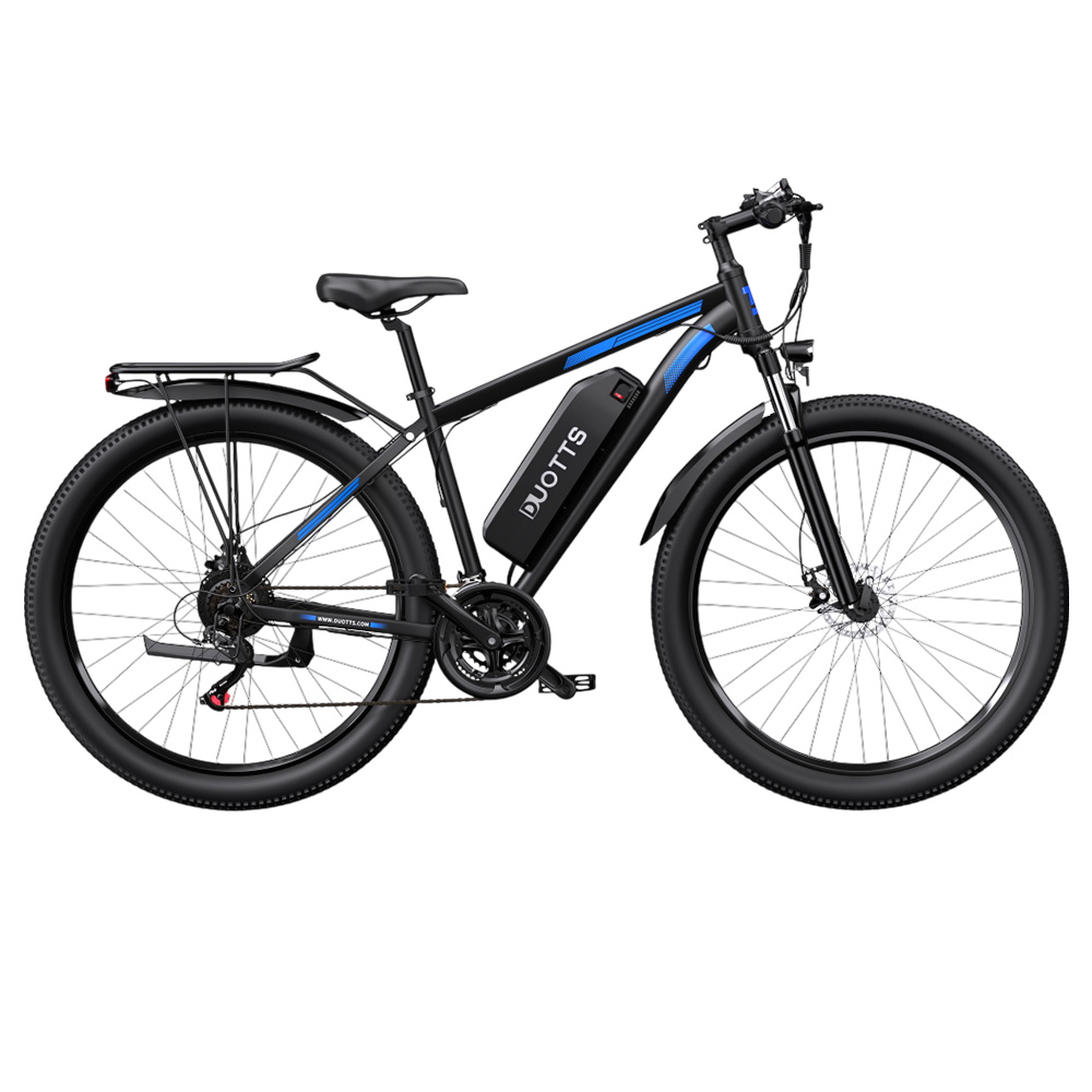 DUOTTS C29 V&eacute;lo &eacute;lectrique 750 W Roue 29 x 2,1 pouces Batterie 48 V 15 Ah Autonomie 50 km Vitesse maximale 50 km/h Shimano 21 vitesses V&eacute;lo de montagne &eacute;lectrique avec porte-bagages arri&egrave;re IP54 &Eacute;tanch&eacute;it&eacute; Smart APP - Noir