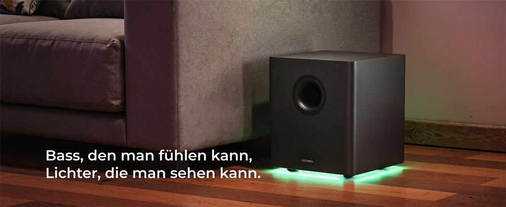 Ultimea Apollo S90 9.1-Kanal-Soundbar, Dolby Atmos, 470 W Spitzenleistung, RGB-Beleuchtung, App-Steuerung, 121 voreingestellte EQ-Matrizen, Bluetooth 5.3, abnehmbares Design