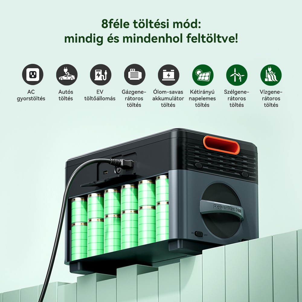 Blackview Oscal PowerMax 2400 Pro Hordozhat&oacute; Erőmű, 2016Wh 2400W, LiFePO4 3500+ ciklus, Dupla Hangsz&oacute;r&oacute;, 1.2H Gyorst&ouml;lt&eacute;s, Okos APP