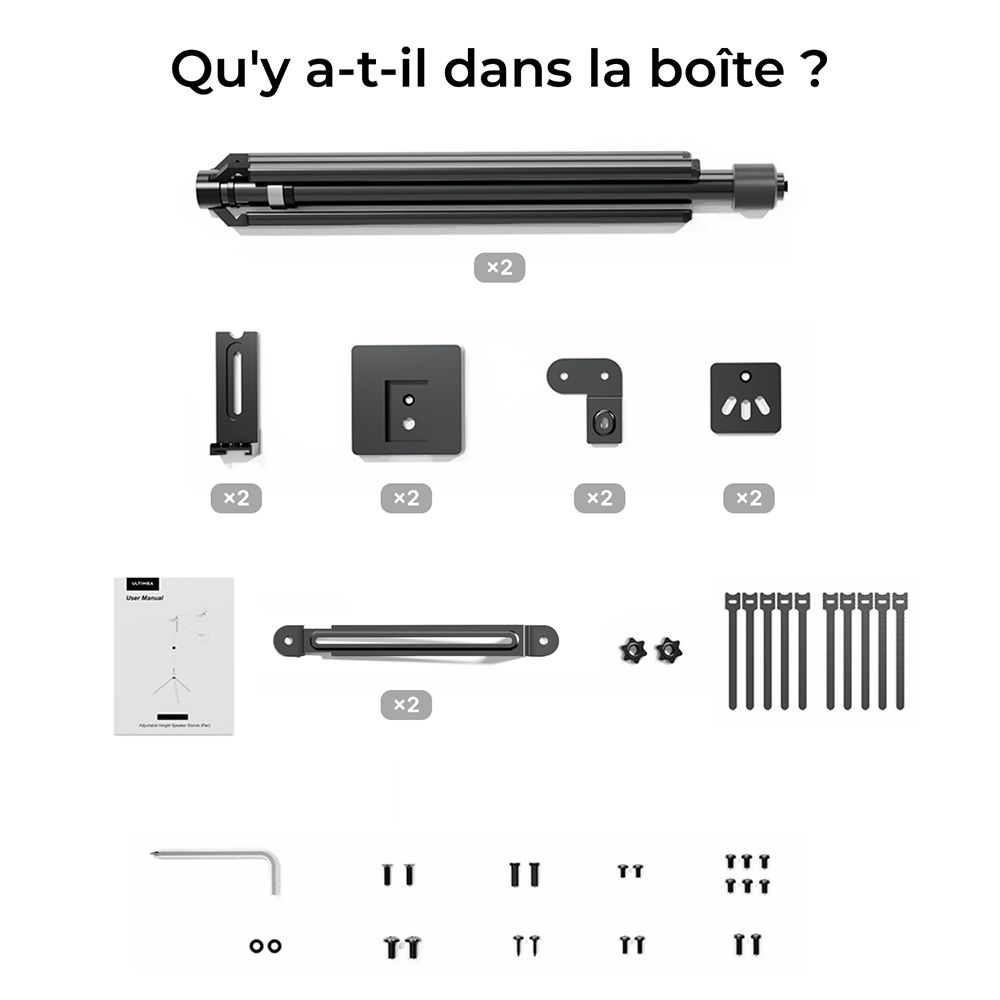 Ultimea Steady 310 Supports d'enceintes, compatibles avec les séries Poseidon et Aura