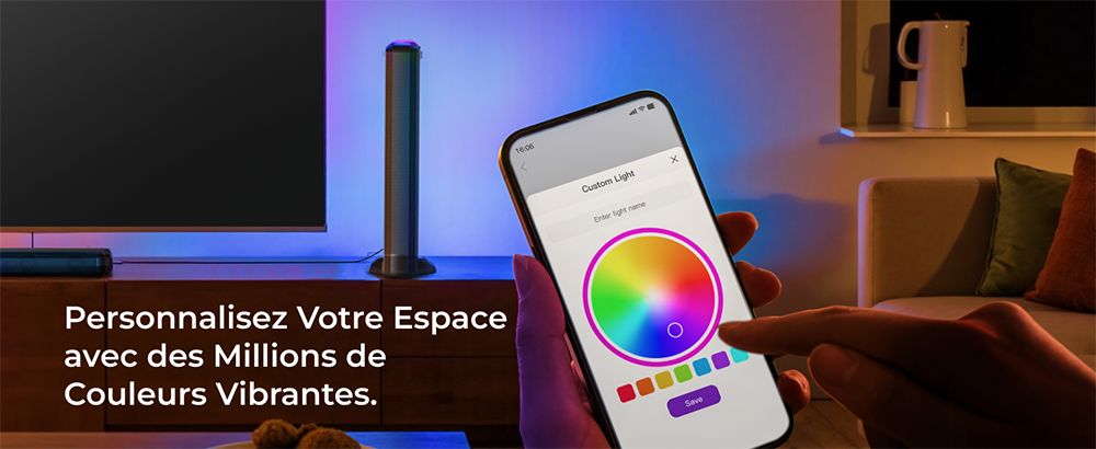 Ultimea Apollo S90 Barre de son 9.1 canaux, Dolby Atmos, puissance de crête de 470 W, éclairage RVB, contrôle par application, 121 matrices d'égalisation prédéfinies, Bluetooth 5.3, design détachable