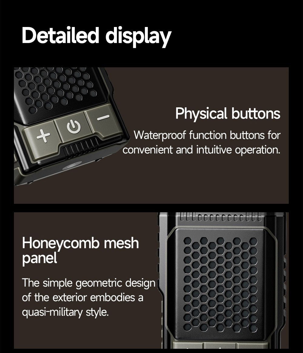 beambox Clip Wave Outdoor Portable Clip-on Speaker, ANC Noise Reduction, IPX5 Waterproof, Bluetooth 5.3, Up to 12 Hours Playtime - Green