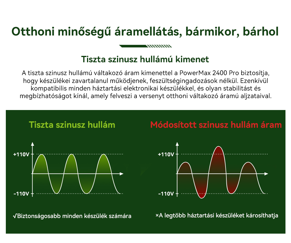 Blackview Oscal PowerMax 2400 Pro Hordozhat&oacute; Erőmű, 2016Wh 2400W, LiFePO4 3500+ ciklus, Dupla Hangsz&oacute;r&oacute;, 1.2H Gyorst&ouml;lt&eacute;s, Okos APP