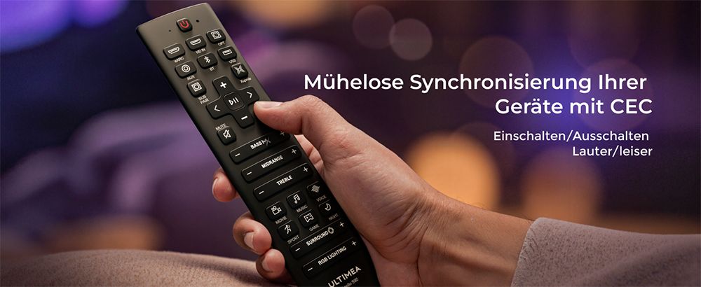 Ultimea Apollo S90 9.1-Kanal-Soundbar, Dolby Atmos, 470 W Spitzenleistung, RGB-Beleuchtung, App-Steuerung, 121 voreingestellte EQ-Matrizen, Bluetooth 5.3, abnehmbares Design