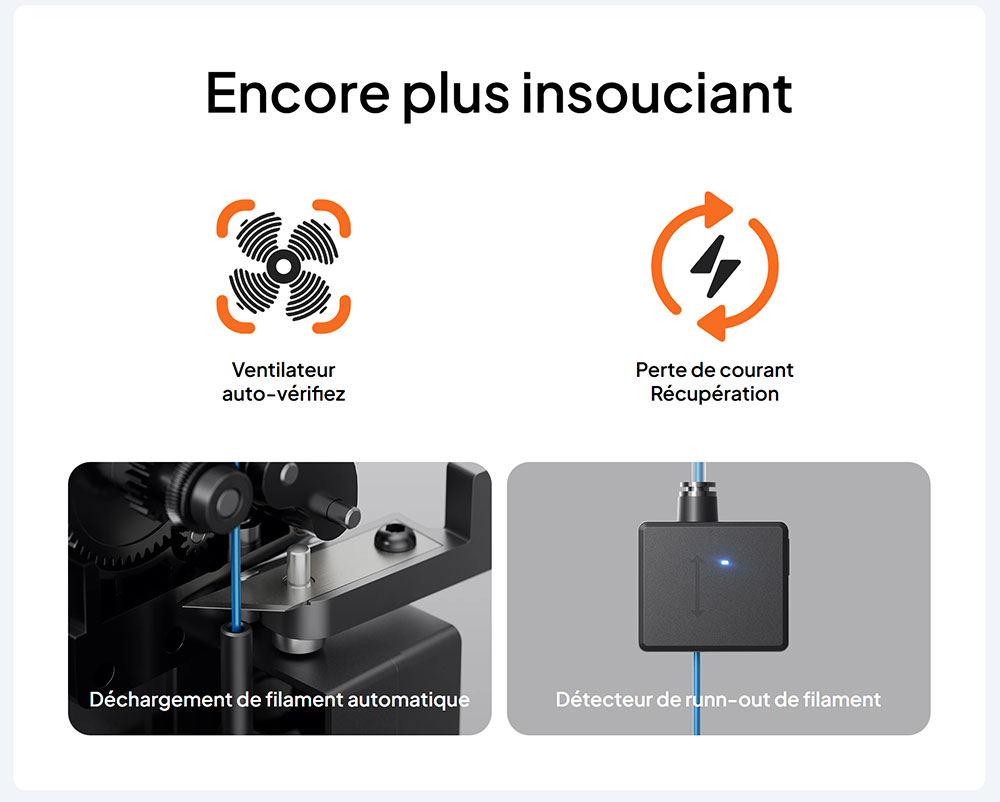 Elegoo Centauri Carbon Imprimante 3D, CoreXY 500mm/s, Busse 320&deg;C, Compatible Carbon/PLA/ABS, Nivelage Auto, 256*256*256mm