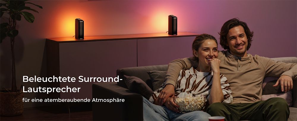 Ultimea Apollo S90 9.1-Kanal-Soundbar, Dolby Atmos, 470 W Spitzenleistung, RGB-Beleuchtung, App-Steuerung, 121 voreingestellte EQ-Matrizen, Bluetooth 5.3, abnehmbares Design